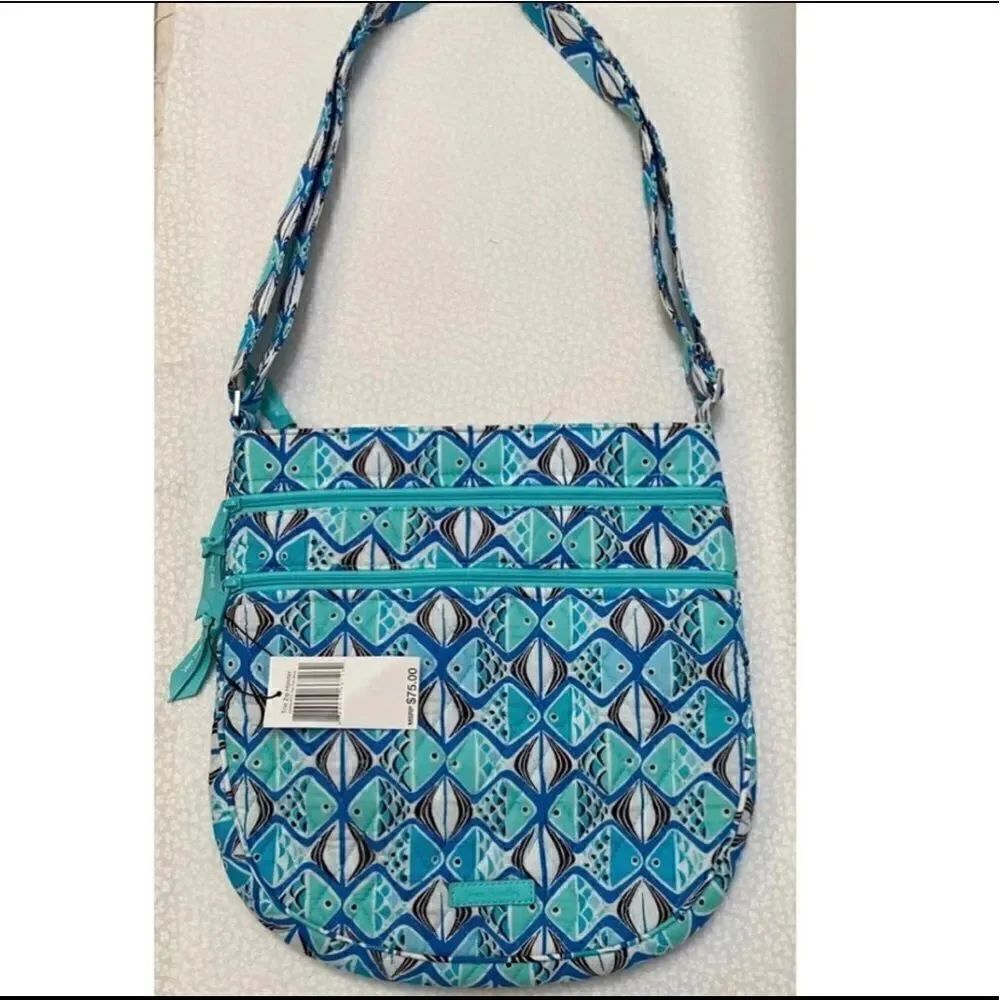 Vera Bradley Trio Zip Hipster Go Fish Blue